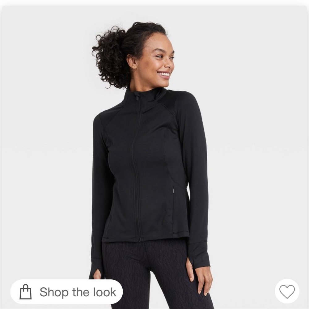 All In Motion Black Zip Up Shacket Size M